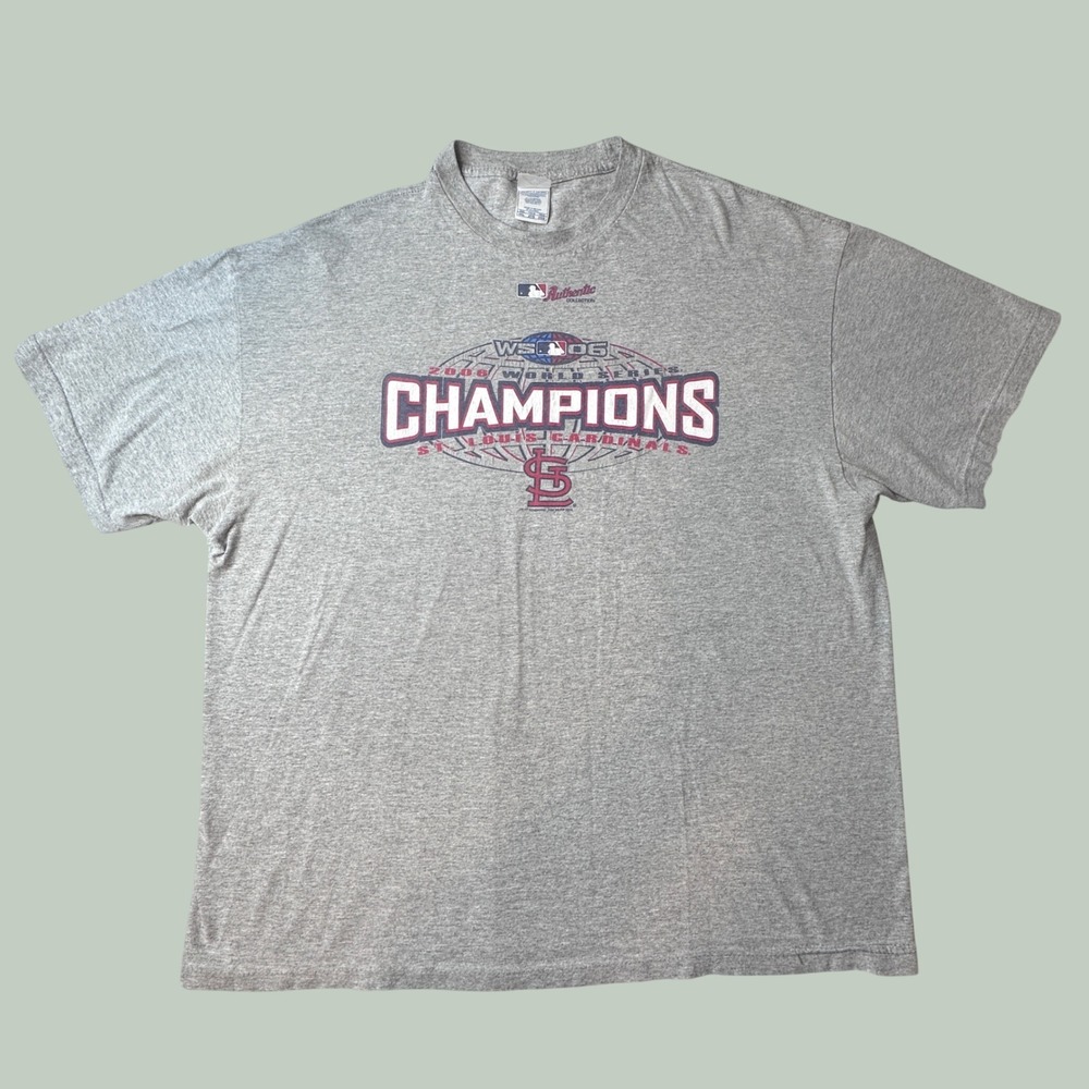 St. Louis Cardinals T-Shirt Mens 2XL Gray MLB Baseball 2006 World Series VF AAA